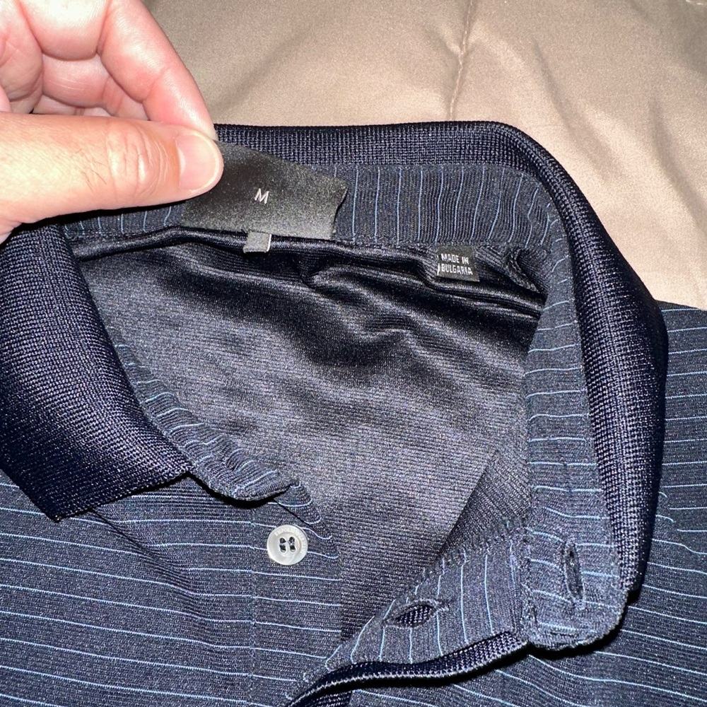 Emporio Armani Navy Striped Polo Shirt - Picture 5 of 5